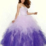 Violetinė suknia