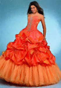 Oranžinė suknia